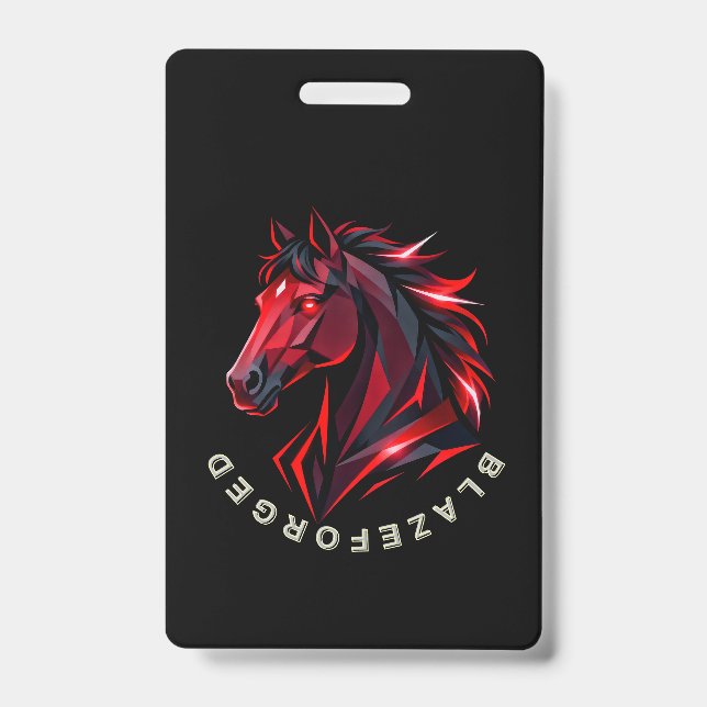 Badge Étiquette de bagage Cheval BlazeForge (Avant)