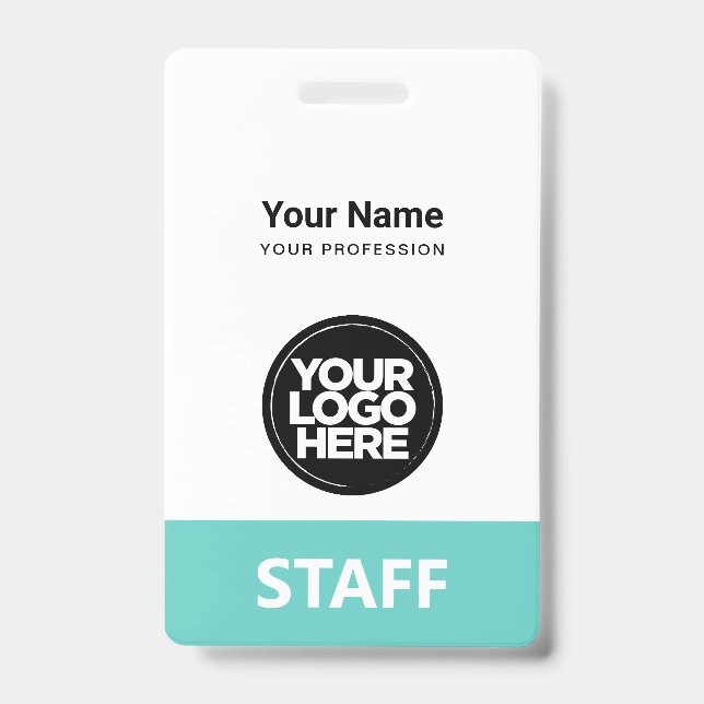 Badge Étiquette de personnel avec nom de l'employé et lo (Avant)