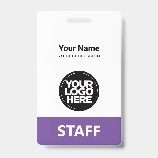 Badge Étiquette de personnel avec nom de l'employé et lo (Avant)