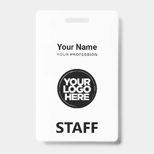 Badge Étiquette de personnel avec nom d'employé blanc et