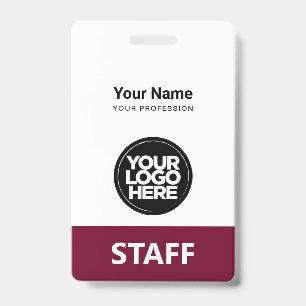 Badge Étiquette de personnel avec nom et logo de l'entre