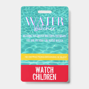 Badge Étiquette de surveillant de l'eau pour la sécurité