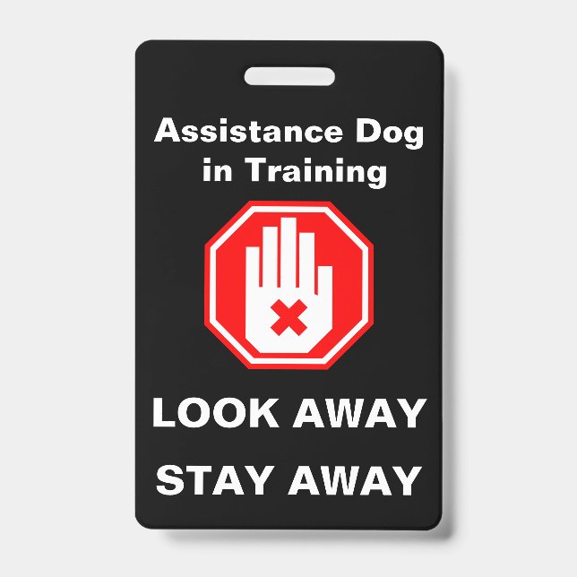 Badge Étiquette d'identification de chien d'assistance e (Avant)
