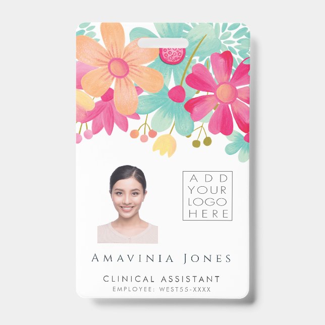Badge Étiquette d'identification en plastique pour femme (Avant)