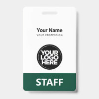 Étiquette foncée verte Nom de l'employé Logo comme