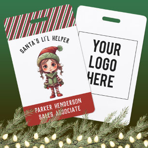 Badge Étiquette père Noël Workshop Christmas Party Name