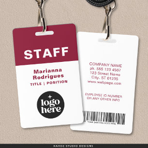 Badge Étiquette personnalisée de personnel d'entreprise