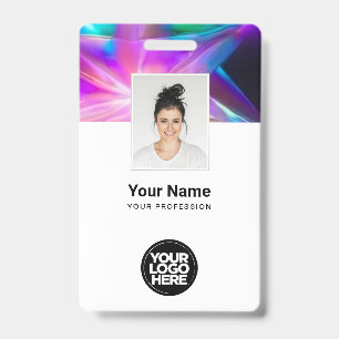 Badge Étiquettes de nom d'employé holographiques personn