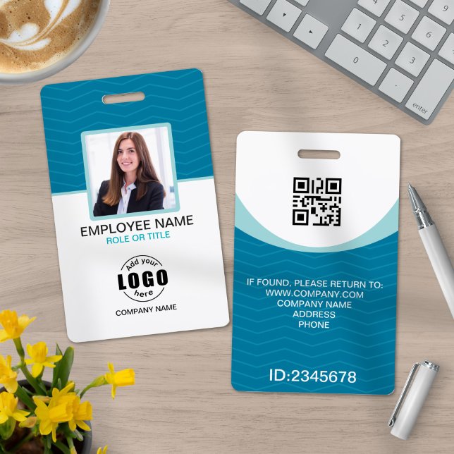 Badge Étiquettes nominatives d'entreprise avec code QR b (Créateur téléchargé)