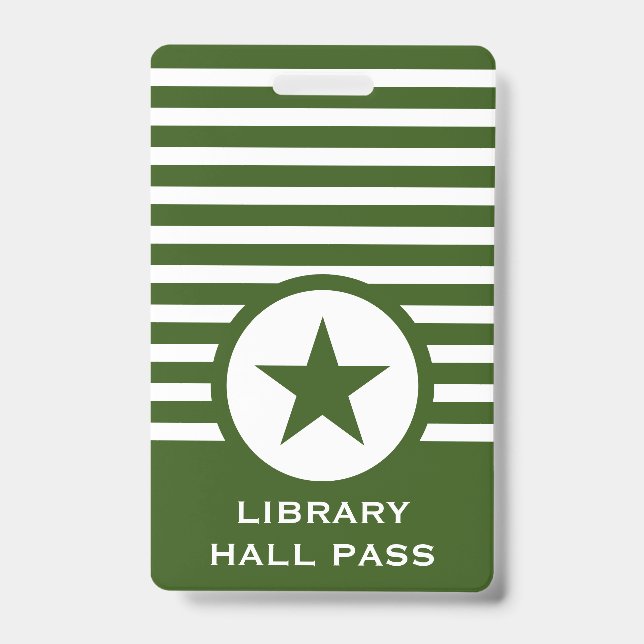 Badge Étoile chic rayée laissez-passer pour les enseigna (Avant)