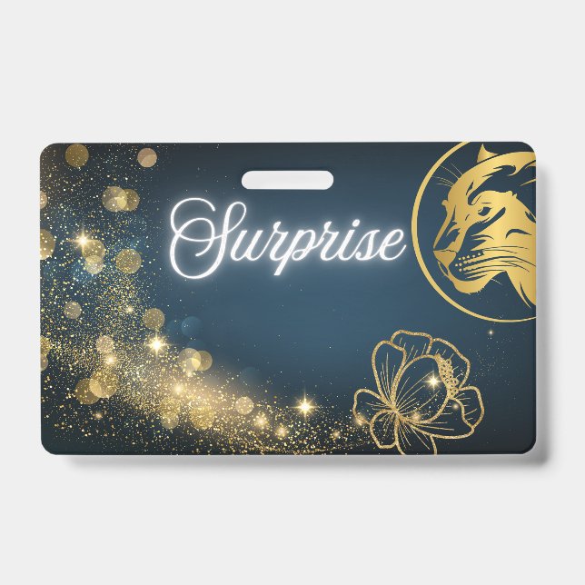 Badge Étoile Filante Dorée Surprise (Avant)