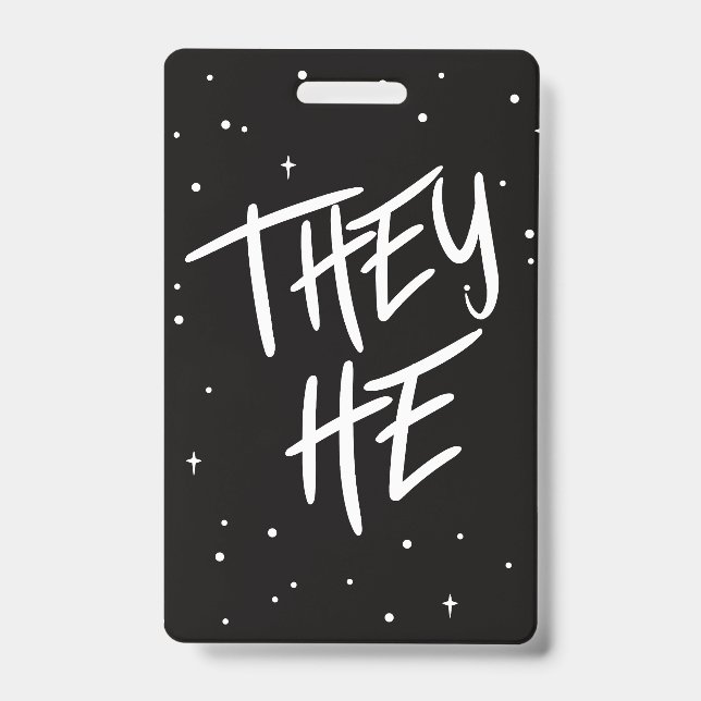 Badge Étoiles Ils/Il Pronounes (Avant)