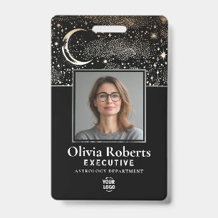 Badge Étoiles Lune Céleste Nuit Société de sécurité ID