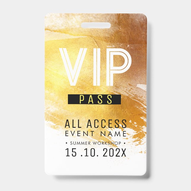 Badge événement atelier d'accès exclusif VIP (Avant)