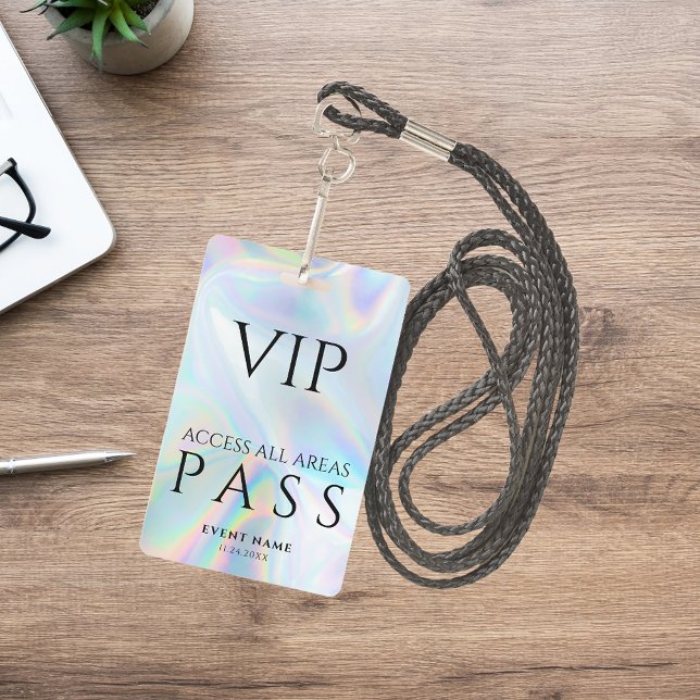 Badge Événement avec passe d'accès tout compris VIP holo (Modern VIP Pass ID Holographic Card)