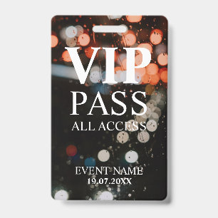 Badge Événement code QR VIP personnalisé bokeh