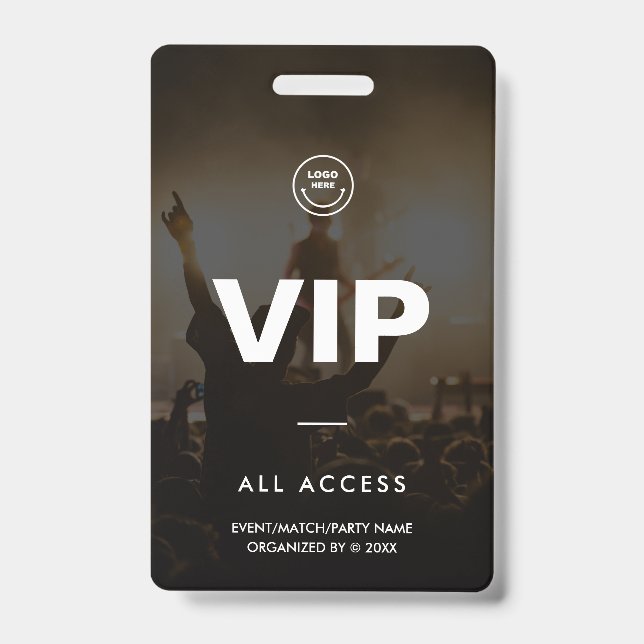 Badge Événement Concert Match de Fête VIP Accès Total Mo (Avant)