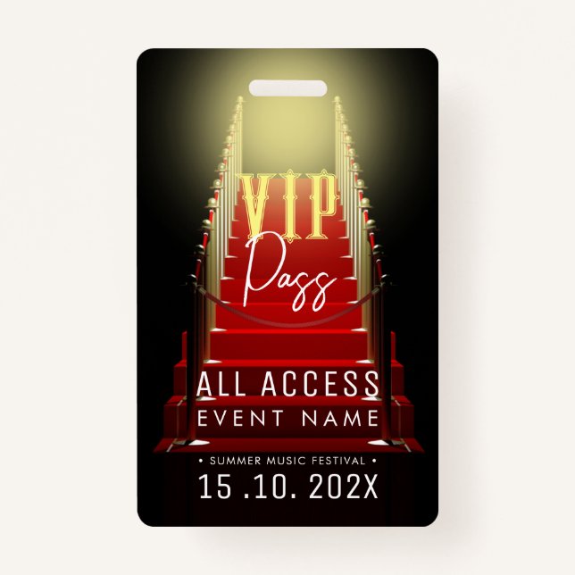 Badge Événement d'accès VIP exclusif (Devant)