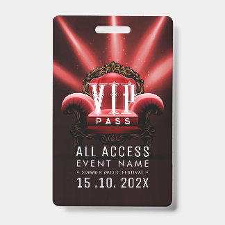 Badge Événement d'accès VIP exclusif
