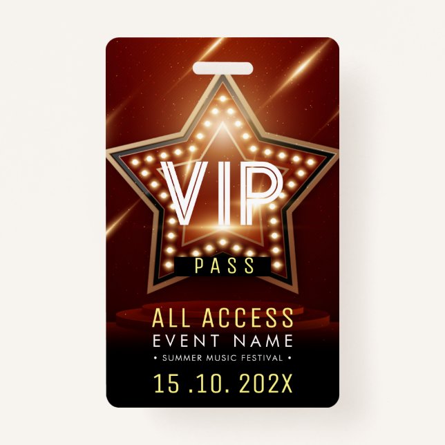 Badge Événement d'accès VIP exclusif (Devant)
