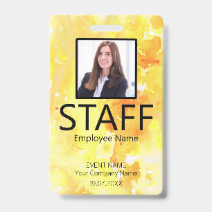 Badge Événement de code-barres personnalisé pour le pers