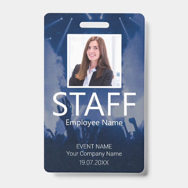 Badge Événement de code QR de personnel personnalisé Bad (Avant)