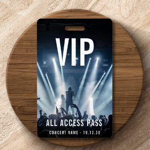 Badge Événement de concert de carte d'accès VIP All
