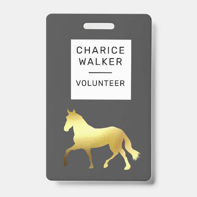 Badge événement équestre cheval monogramme en feuille d' (Avant)
