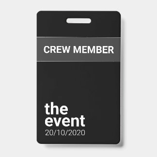 Badge Événement minimaliste noir et blanc
