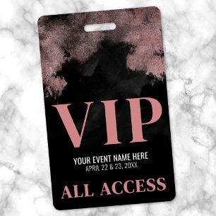 Badge Événement personnalisé Black Pink VIP