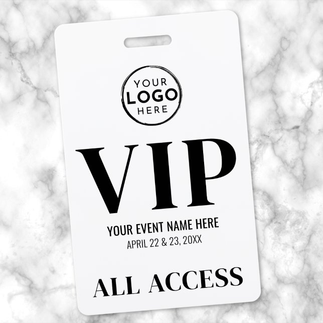 Badge Événement Tout Accès Logo VIP (VIP Logo All Access Event Badge)