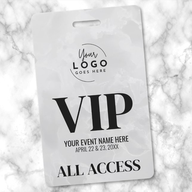 Badge Événement VIP Accès Total Simple Moderne (Elegant Special Event VIP Your Logo Badge)