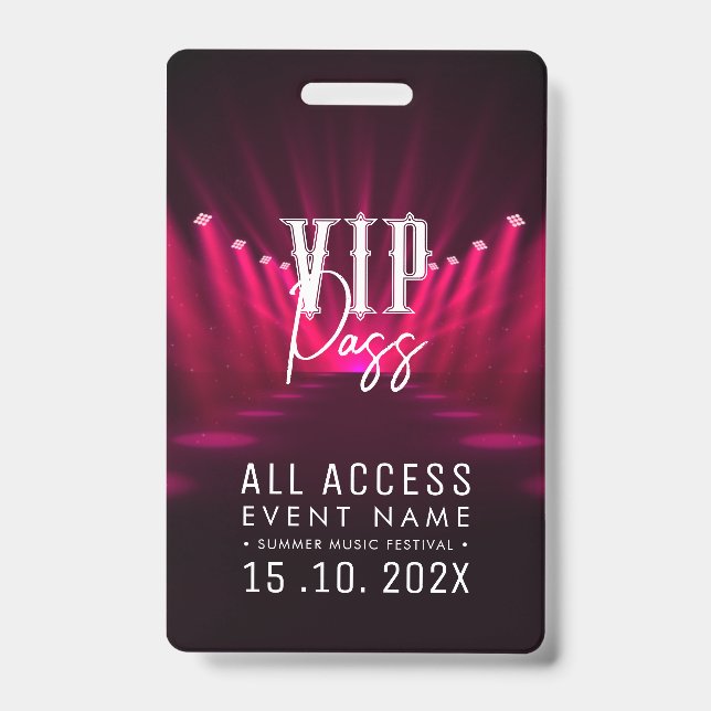 Badge Événement VIP All Access (Avant)