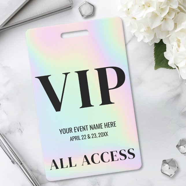 Badge Événement VIP Simple Holographique (Holographic Simple VIP Event Badge)