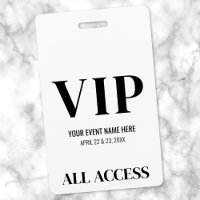 Événement VIP Simple Noir Blanc