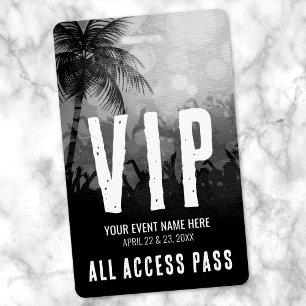 Badge Événement VIP Tout Accès Noir Blanc