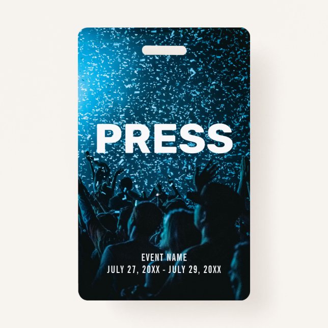 Badge Event Photo PRESS All Access Pass Identifiant de l (Devant)