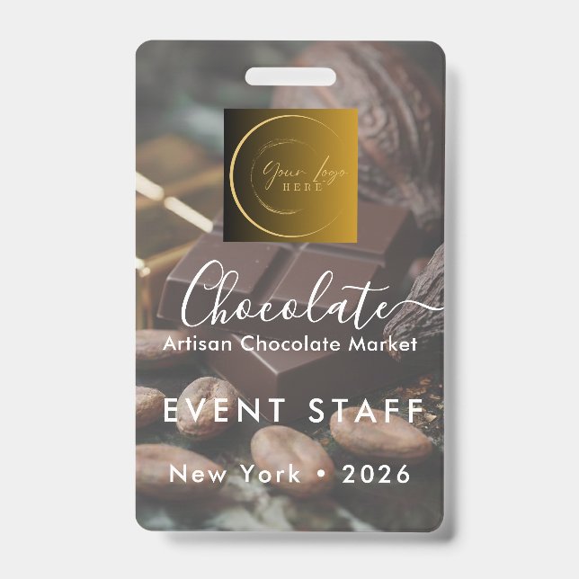 Badge Event Staff Photo Qr Code Logo Chocolate Festival (Avant)