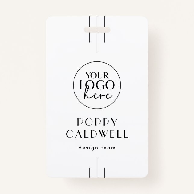 Badge EVERLY Art Deco Logo QR Code Employee ID Card (Devant)