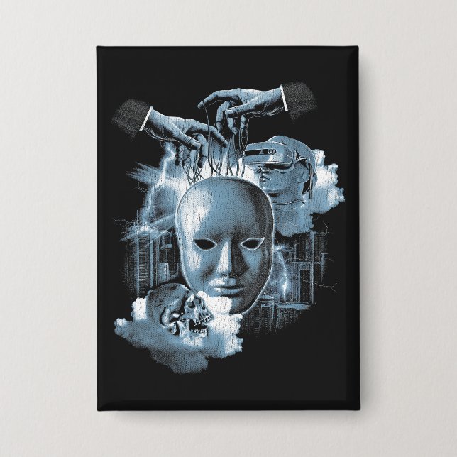 Badge Faceless - Techno-Goth Streetwear Design (Recto)