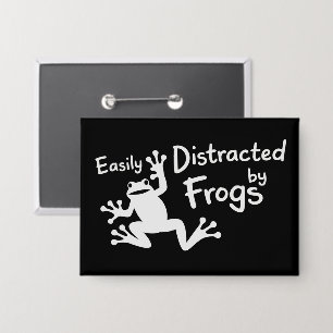 Badge Facilement Distrait Par Les Grenouilles Animal Gre