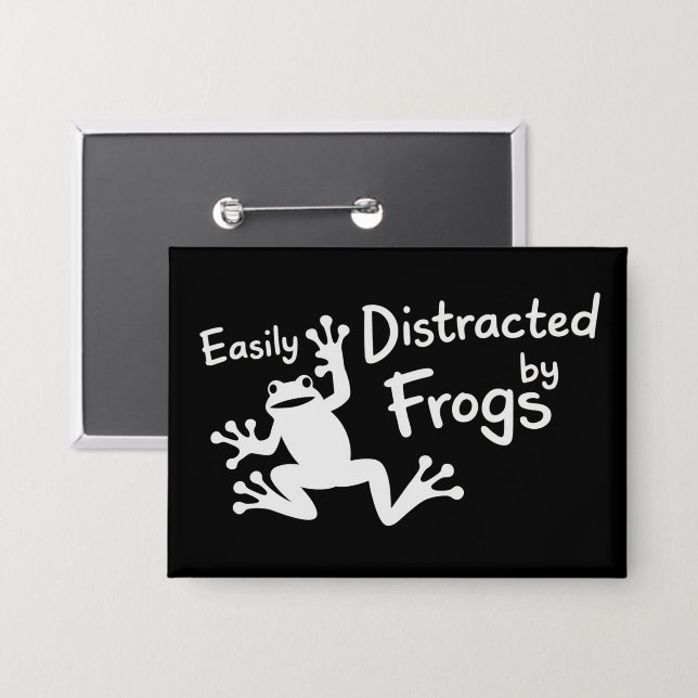 Badge Facilement Distrait Par Les Grenouilles Animal Gre (Recto/Verso)