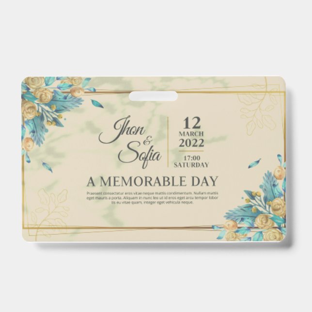 Badge Faire-part de mariage décontracté en verdure émera (Avant)