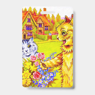 Badge Famille de chats dans le jardin