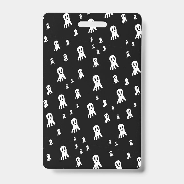Badge Fantômes d'Halloween foncé (Avant)