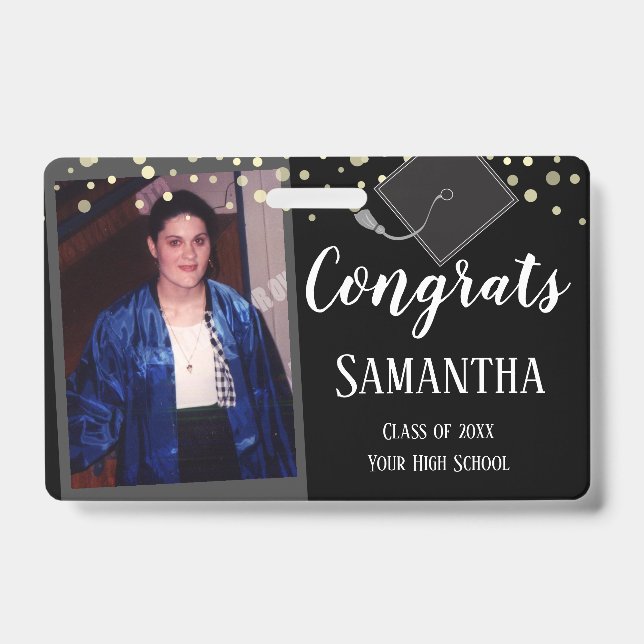 Badge Félicitations à la promotion du diplômé en une pho (Avant)