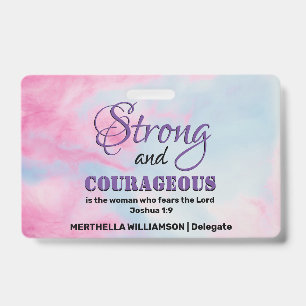 BADGE FEMME CHRÉTIENNE FORTE ET COURAGEUSE