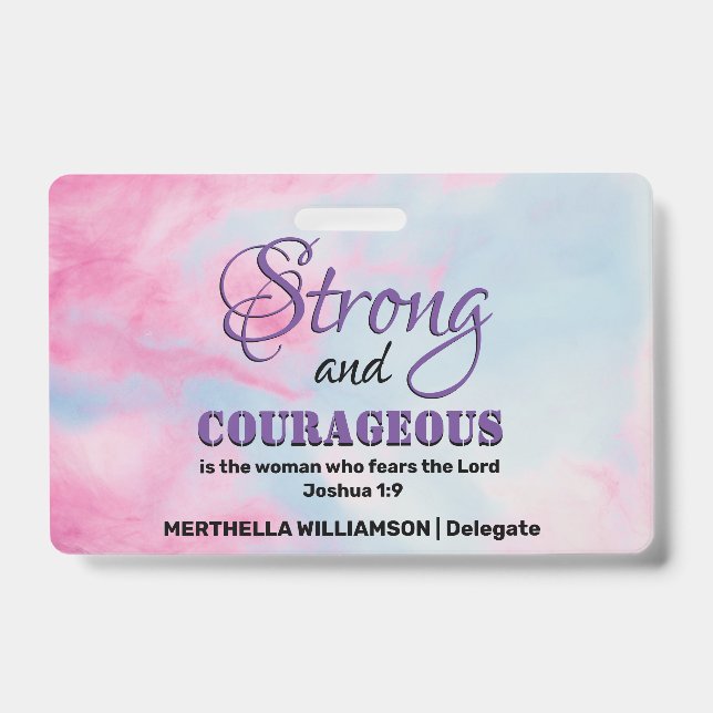 BADGE FEMME CHRÉTIENNE FORTE ET COURAGEUSE (Avant)