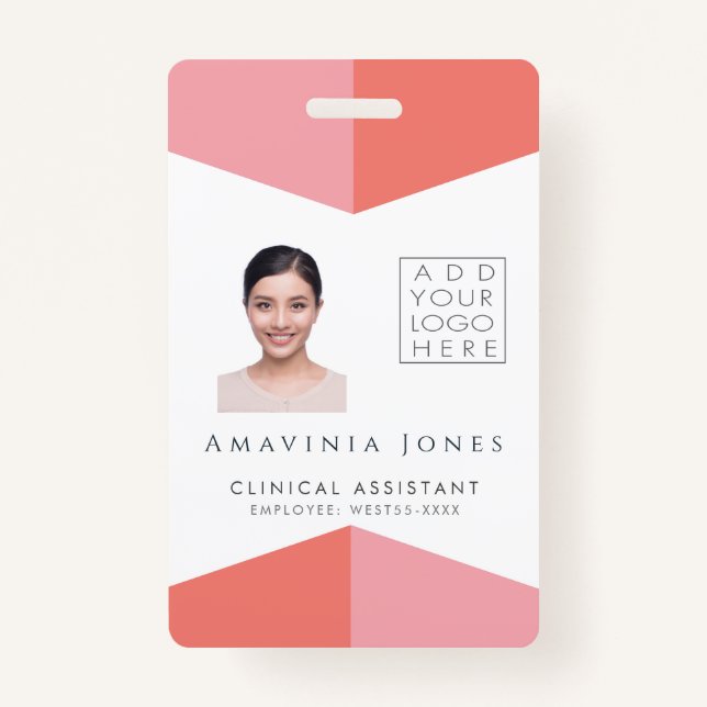 Badge Femme Entreprise Photo ID Identification Plastique (Devant)