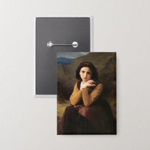 Badge Femme Mignonne de Jeune Femme par Bouguereau